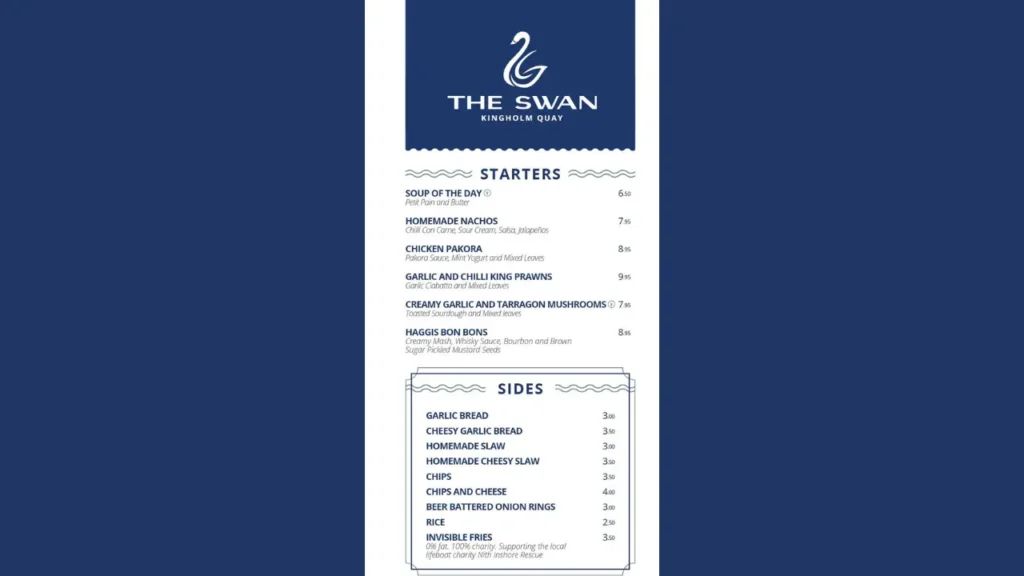 Starters The Swan Menu