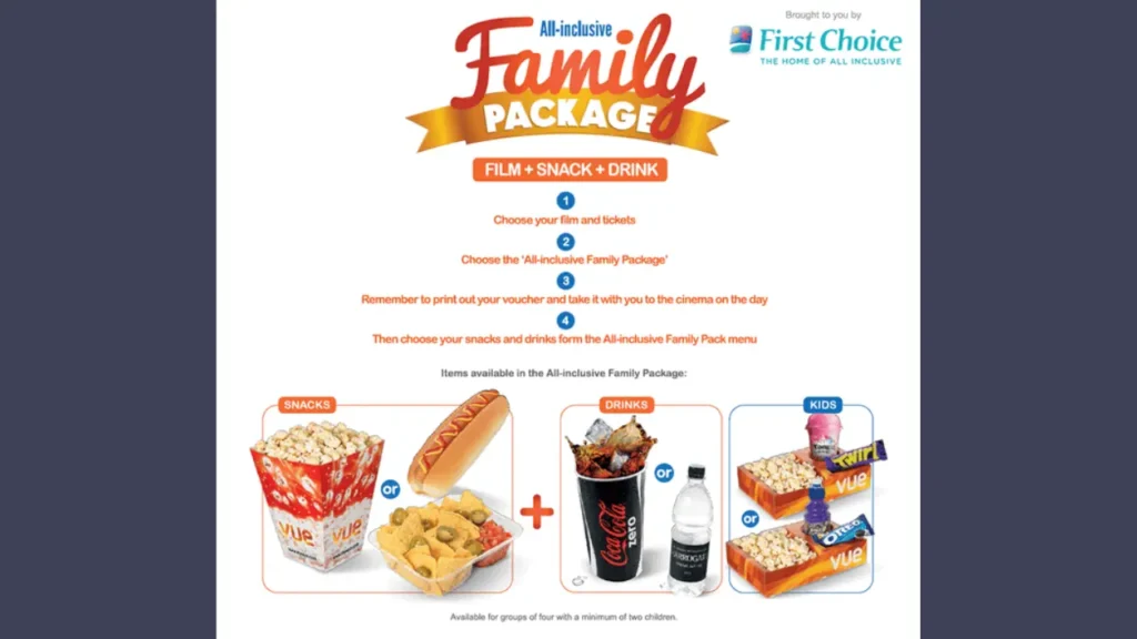 Combo Deals Vue Food and Drink Prices