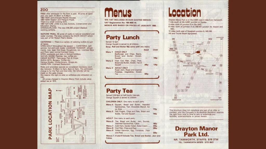 Hotel Restaurant Dining Drayton Manor Food Prices