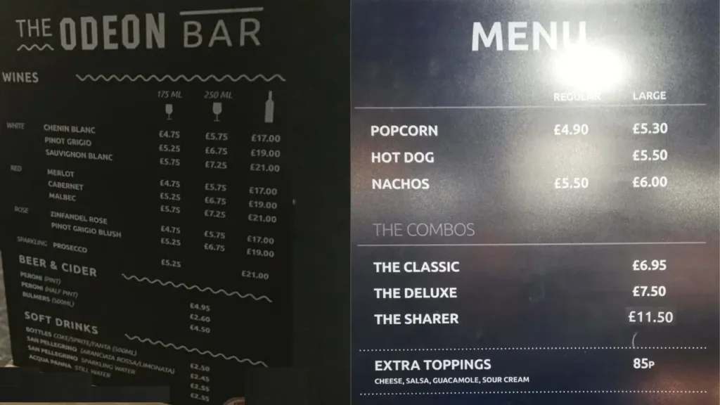 ODEON Cinema Food Prices