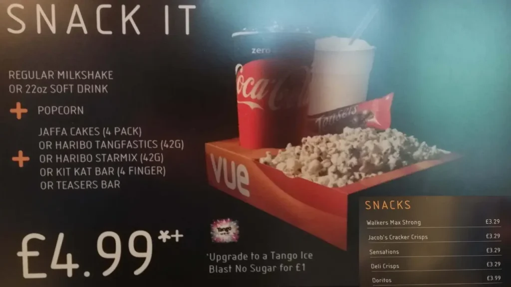 Hot Dogs, Nachos Vue Prices Food