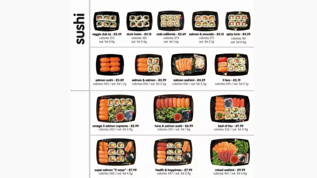 Sushi Itsu Menu
