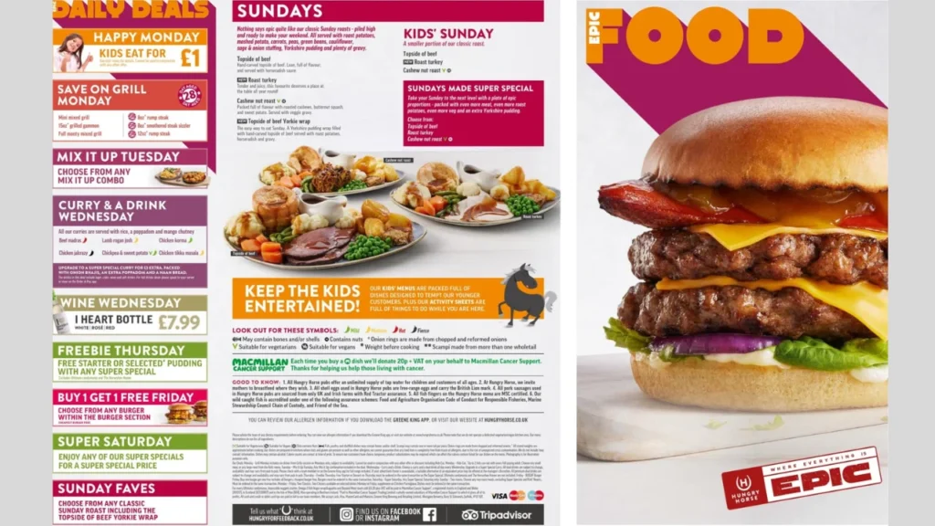Weekly Specials and Promotions Hungry Horse Menu