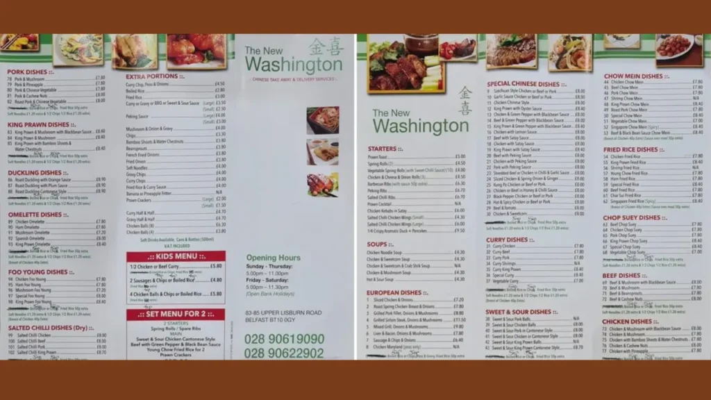 Lunch Specials Washington Hot Food Bar Menu Price