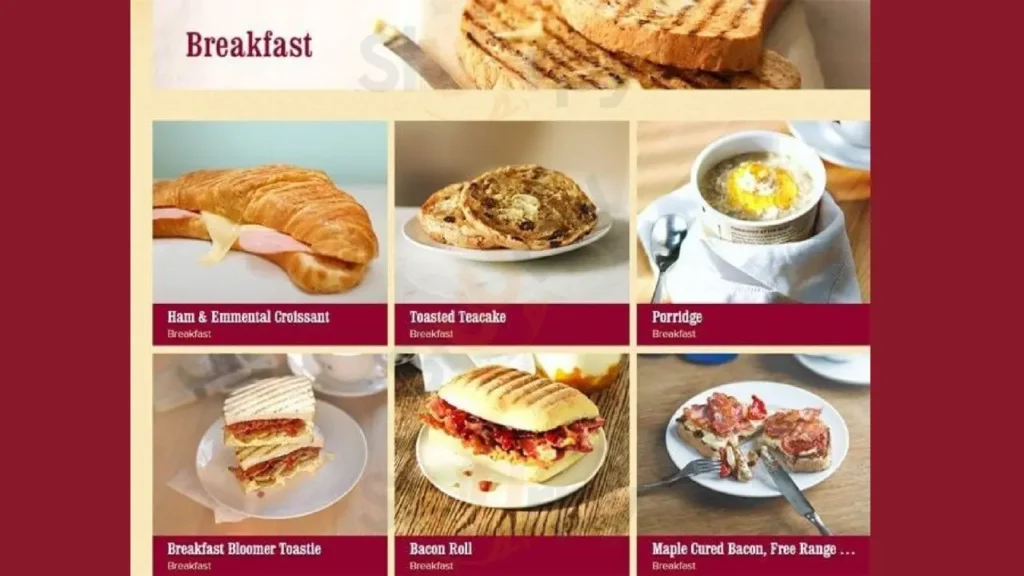 Breakfast Choices Costa Food Menu
