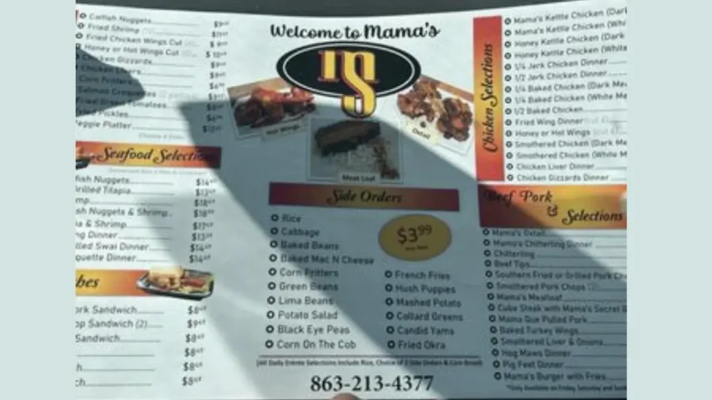 Delicious Side Dishes Mama’s Soul Food Menu