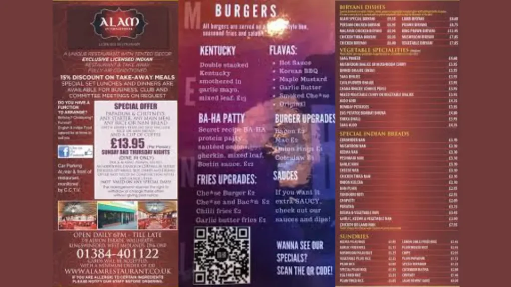 Signature Curries and Main Courses Alam-Restaurant Menu