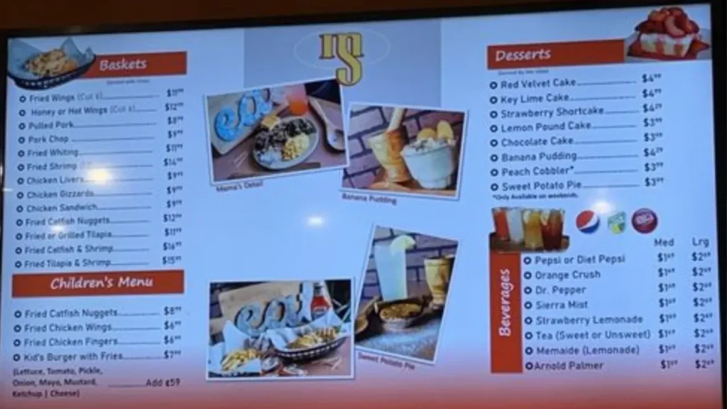 Southern Classics Mama’s Soul Food Menu