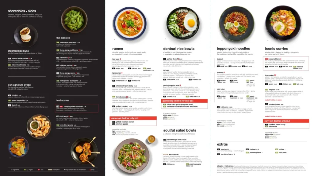 Ramen Bowls and Warm Soups Wagamamas Menu