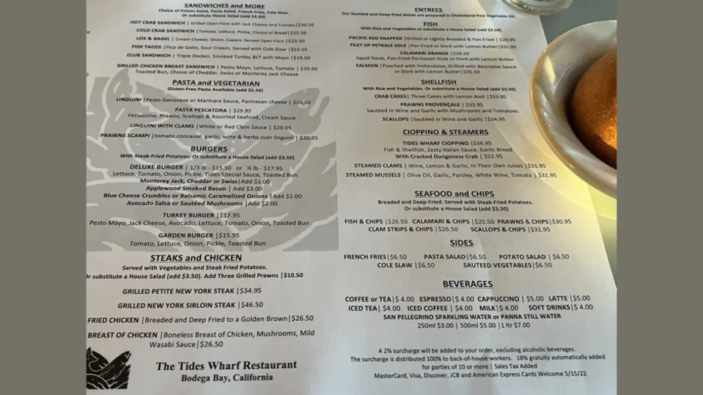 Signature Main Courses The Tides Restaurant Menu