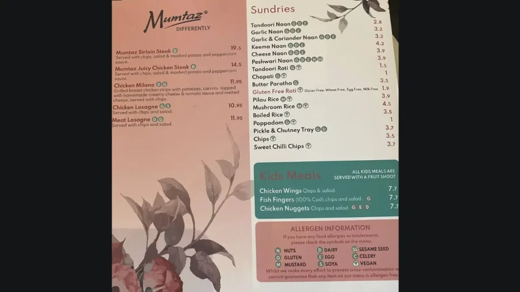 Traditional Dishes Mumtaz Fast Food Menu