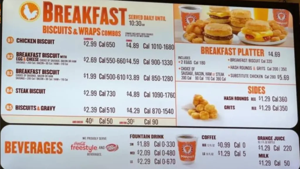 Breakfast Drinks and Morning Pairings Popeyes Breakfast Menu