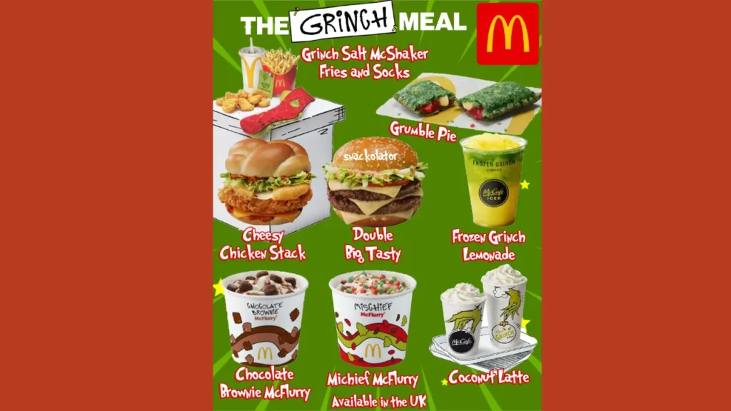 Main Items McDonalds Grinch Menu