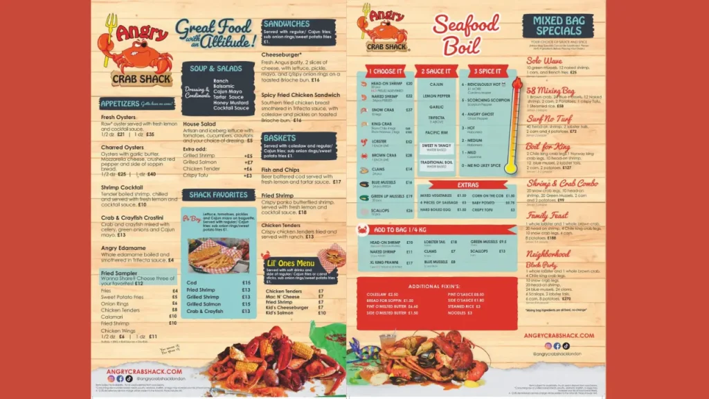 Seafood Boils Angry Crab Shack Menu