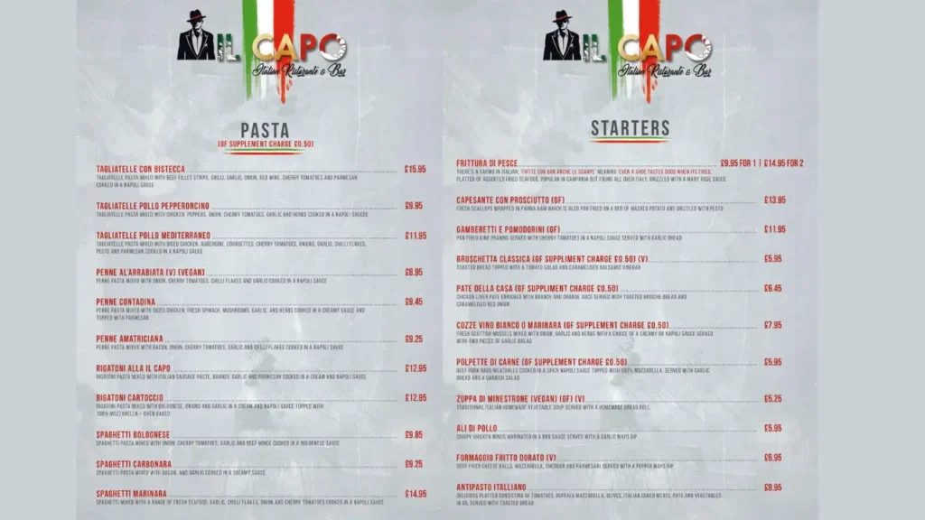 Appetizers Little Capo Menu