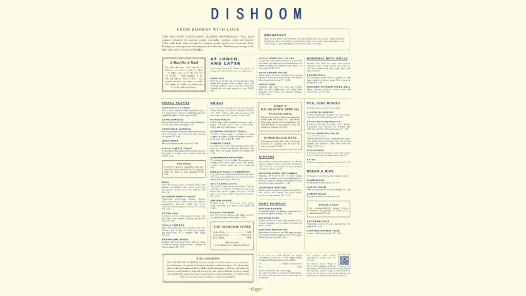 Breakfast Options Dishoom Covent Garden Menu