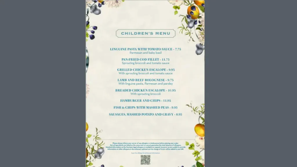 Seasonal and Special Menus The Ivy Belfast menu