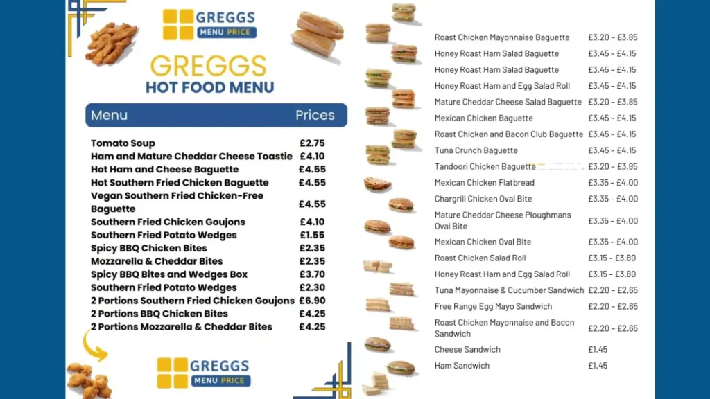 Types of Chicken Burgers greggs chicken burger menu